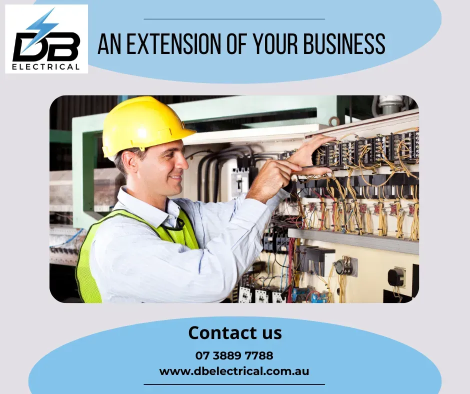 An Advertisement For DB Electrical Shows A Man Working On A Machine – Brendale, QLD - DB Electrical