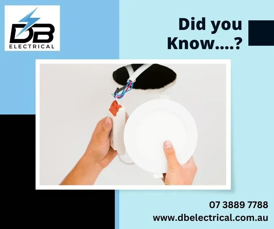 An Advertisement For DB Electrical Shows A Person Holding A Light – Brendale, QLD - DB Electrical