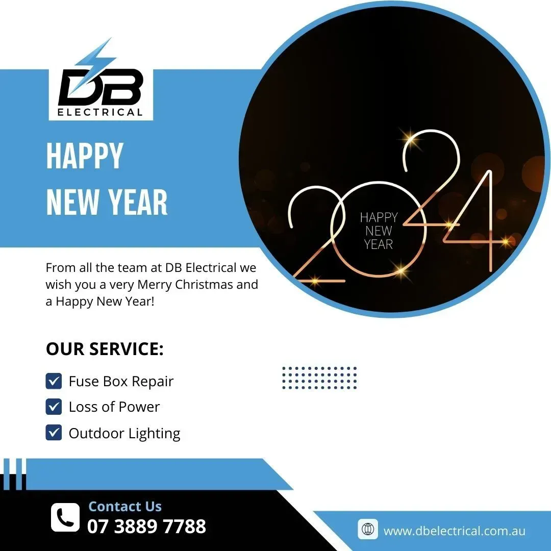 An Advertisement For DB Electrical Wishing Everyone A Happy New Year – Brendale, QLD - DB Electrical
