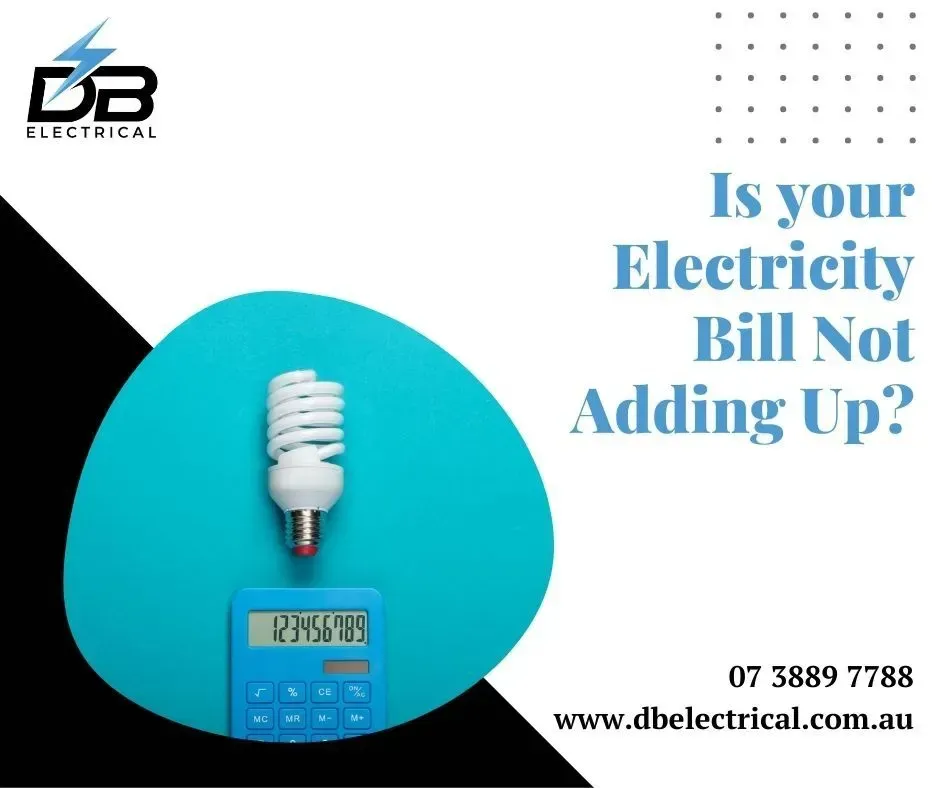 An Advertisement For DB Electrical Shows A Light Bulb And A Calculator – Brendale, QLD - DB Electrical