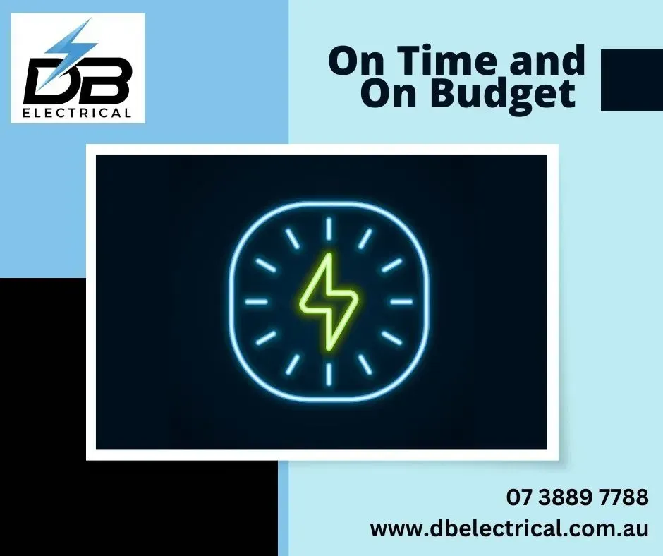 An Advertisement For DB Electrical Shows A Clock With A Lightning Bolt On It – Brendale, QLD - DB Electrical