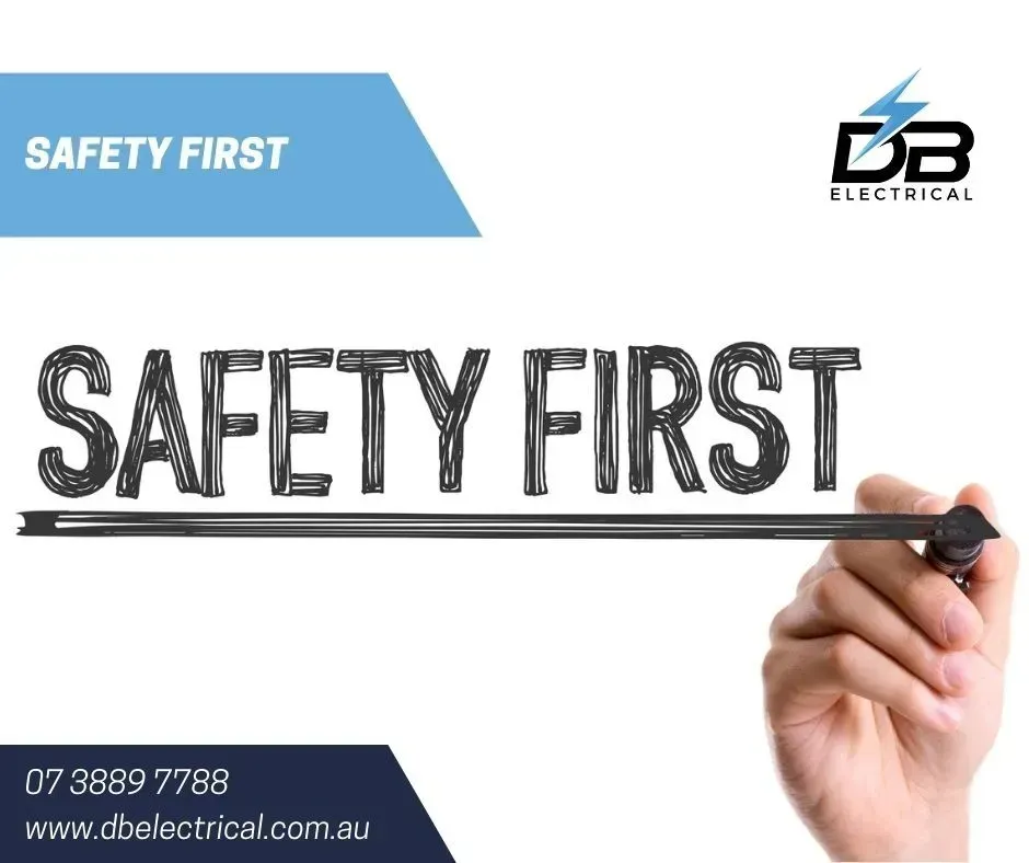 A Hand Is Writing The Word Safety First With A Marker – Brendale, QLD - DB Electrical