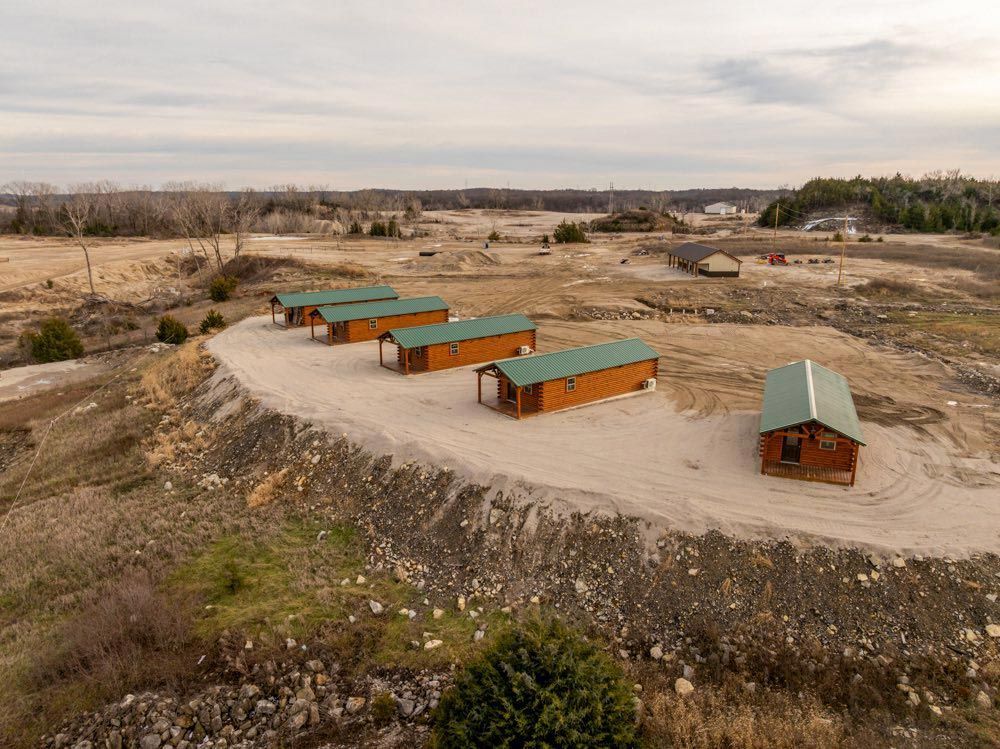 Aerial View Of The Cabins In Workforce RV Park