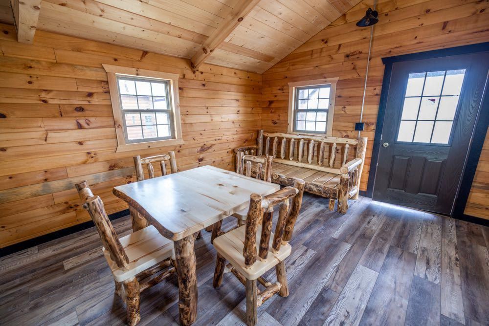 Dining And Living Area Inside A Cabin In Kansas City