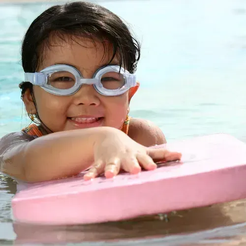 Young Child Wearing Swim Goggles โ Swim Care Boambee in Coffs Harbour, NSW