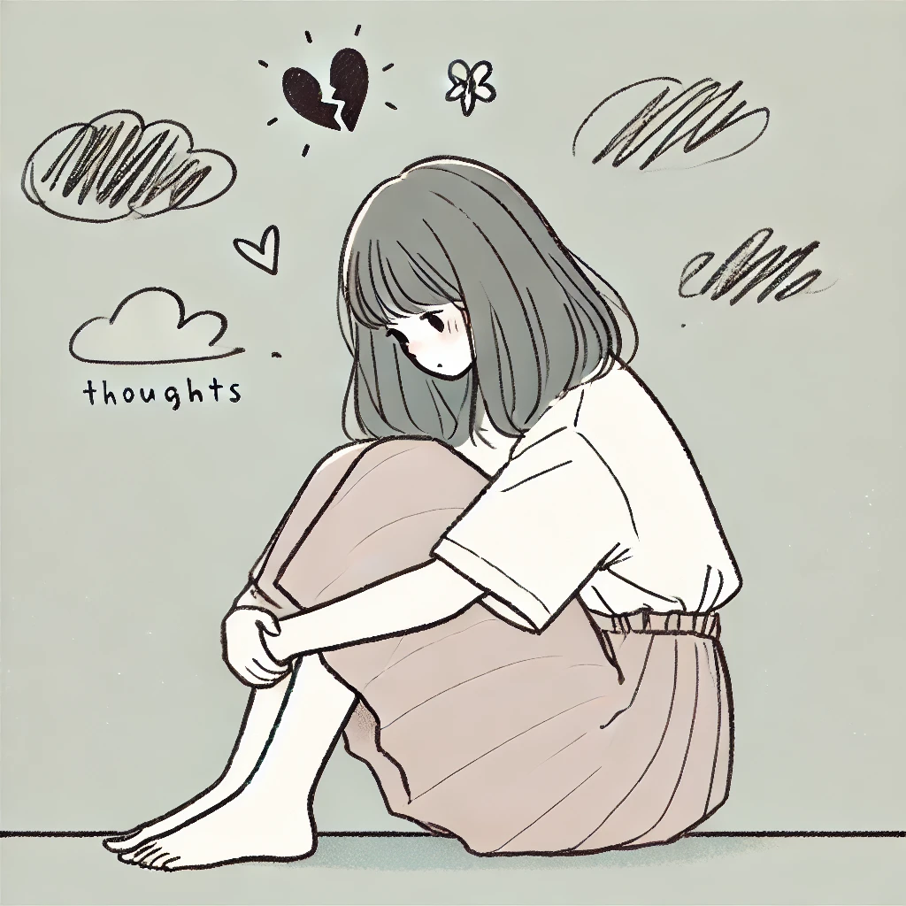 Girl dealing with mental health troubles