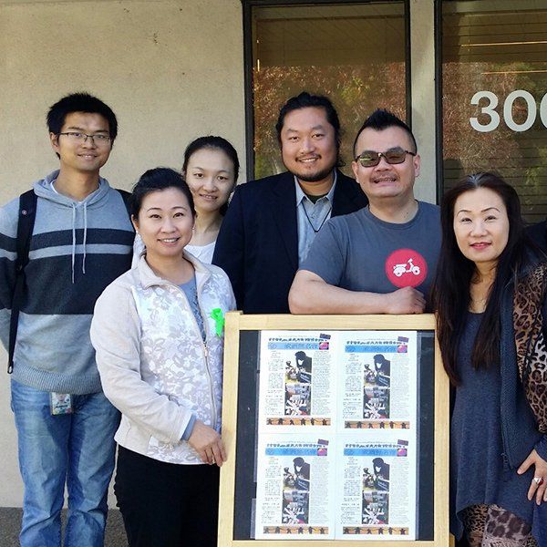 Elaine Peng with volunteers
