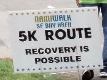 Signage: 5K route: Recovery is possible