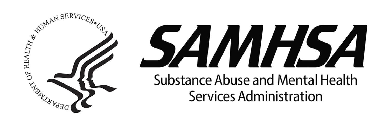 SAMHSA logo with stylized profile icon and text 