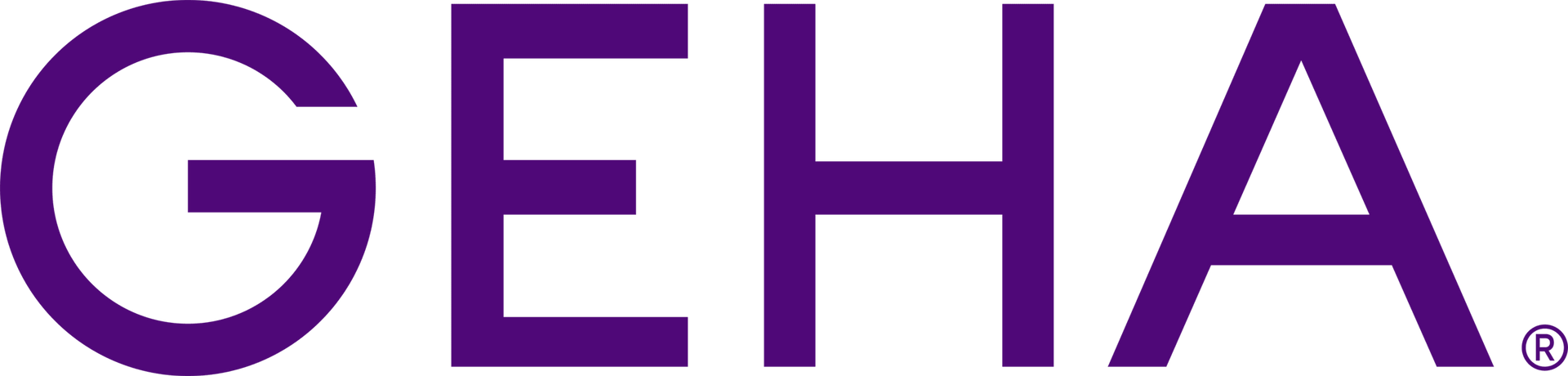 The word geha is written in purple on a white background