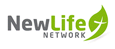 New Life Network logo with gray and green text and a green leaf icon