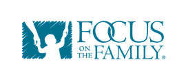 Focus on the Family logo in blue with stylized figures