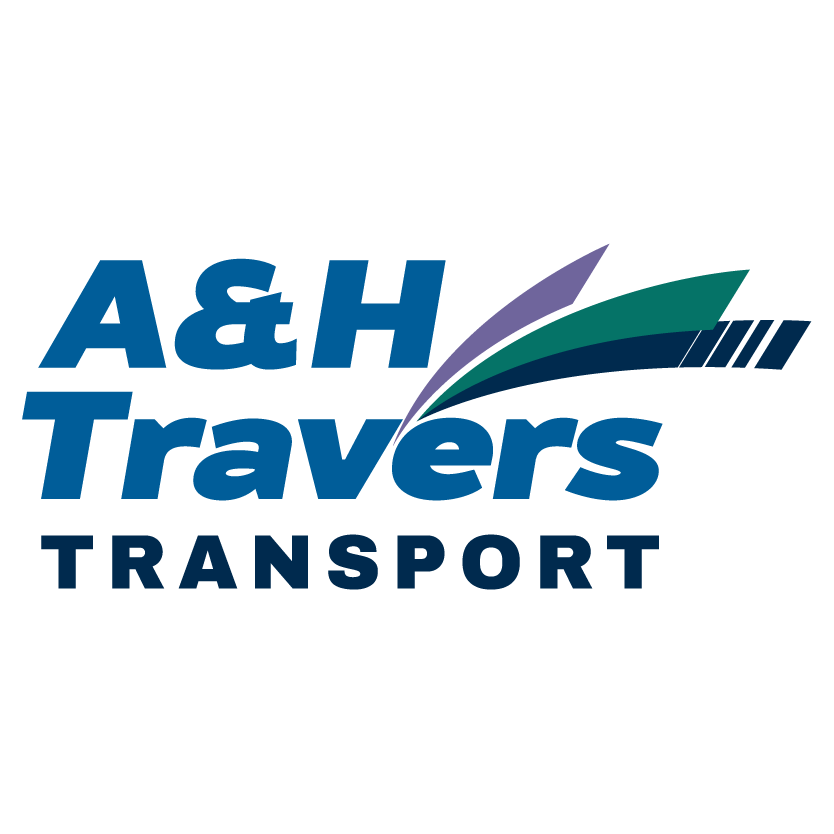 A&H Travers Transport logo in blue and teal with stylized swoosh graphic