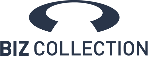 BIZ COLLECTION logo with dark blue emblem and text on a white background