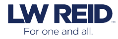 LW REID logo in dark blue with the tagline “For one and all.”