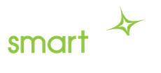 Green “smart” wordmark with a spark icon on a white background
