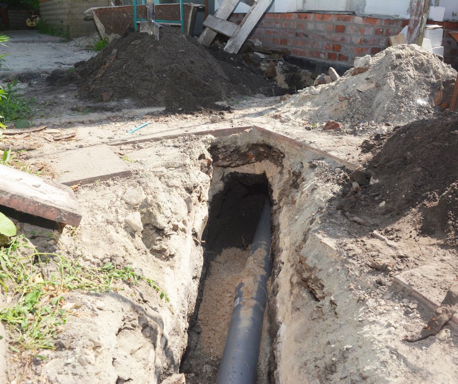 Inspecting a blocked sewer drain