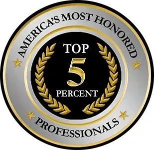 A badge that says america 's most honored top 5 percent professionals
