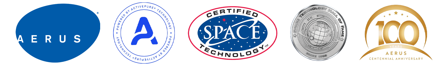Five aerospace organization logos in blue, white, gray, and gold on a white background