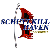 Schuylkill Haven Hurricanes logo with a red flag and blue text on a white background