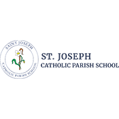 St. Joseph Catholic Parish School logo with a circular religious emblem and green-gold figure