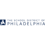 The School District of Philadelphia logo with a blue emblem and text on a white background