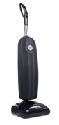 Black upright vacuum cleaner on a white background