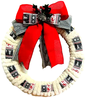 White cotton wreath