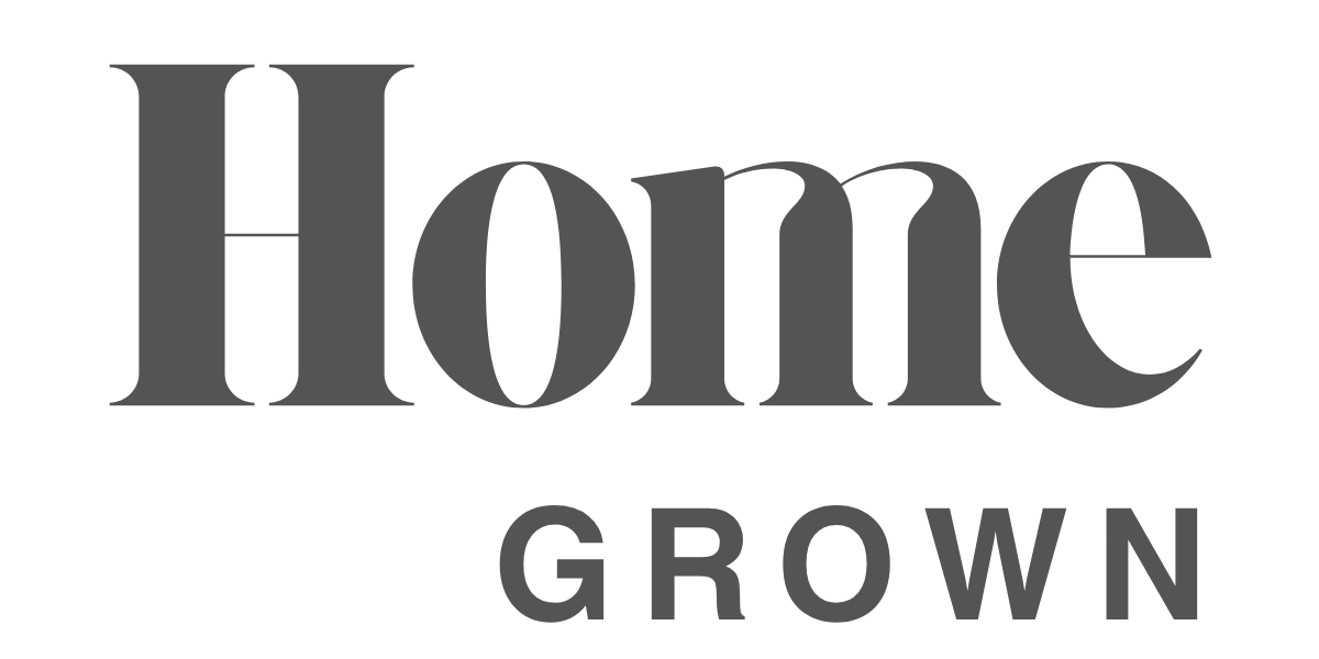 Home Grown logo in gray text on a white background
