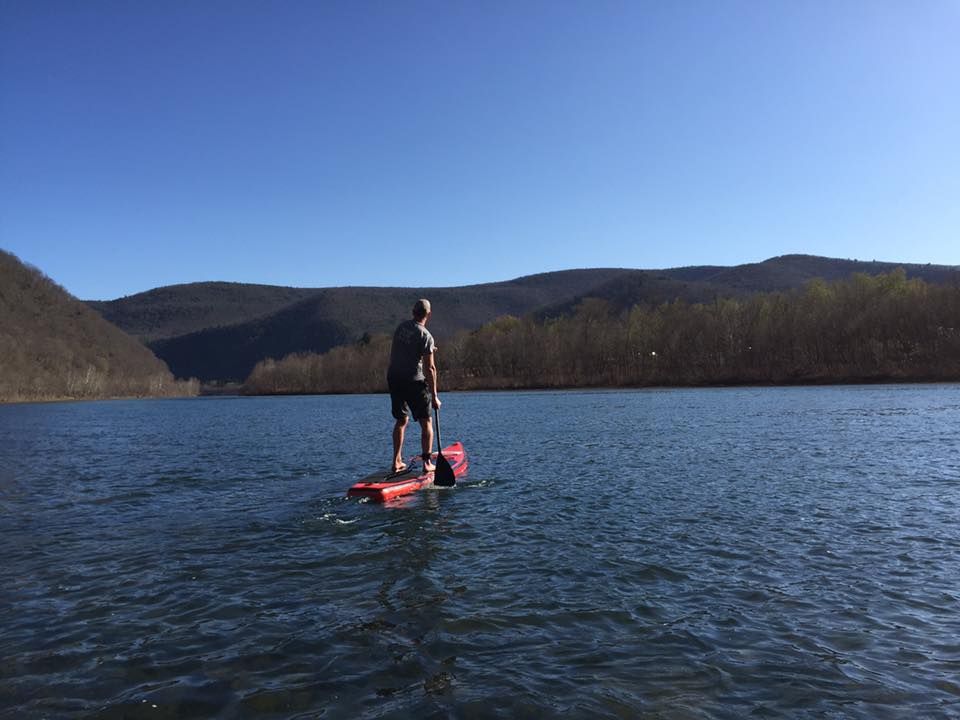 Coach David Berger on stand up paddling in the mountains.
