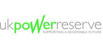 Logo for UK Power Reserve, green