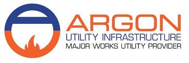 Logo of Argon Utility Infrastructure. Blue and orange circular design with text