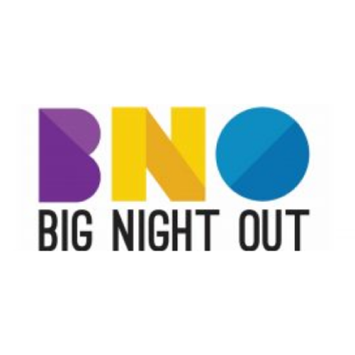 A colorful logo for bno big night out