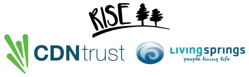 A logo for rise cdn trust and living springs
