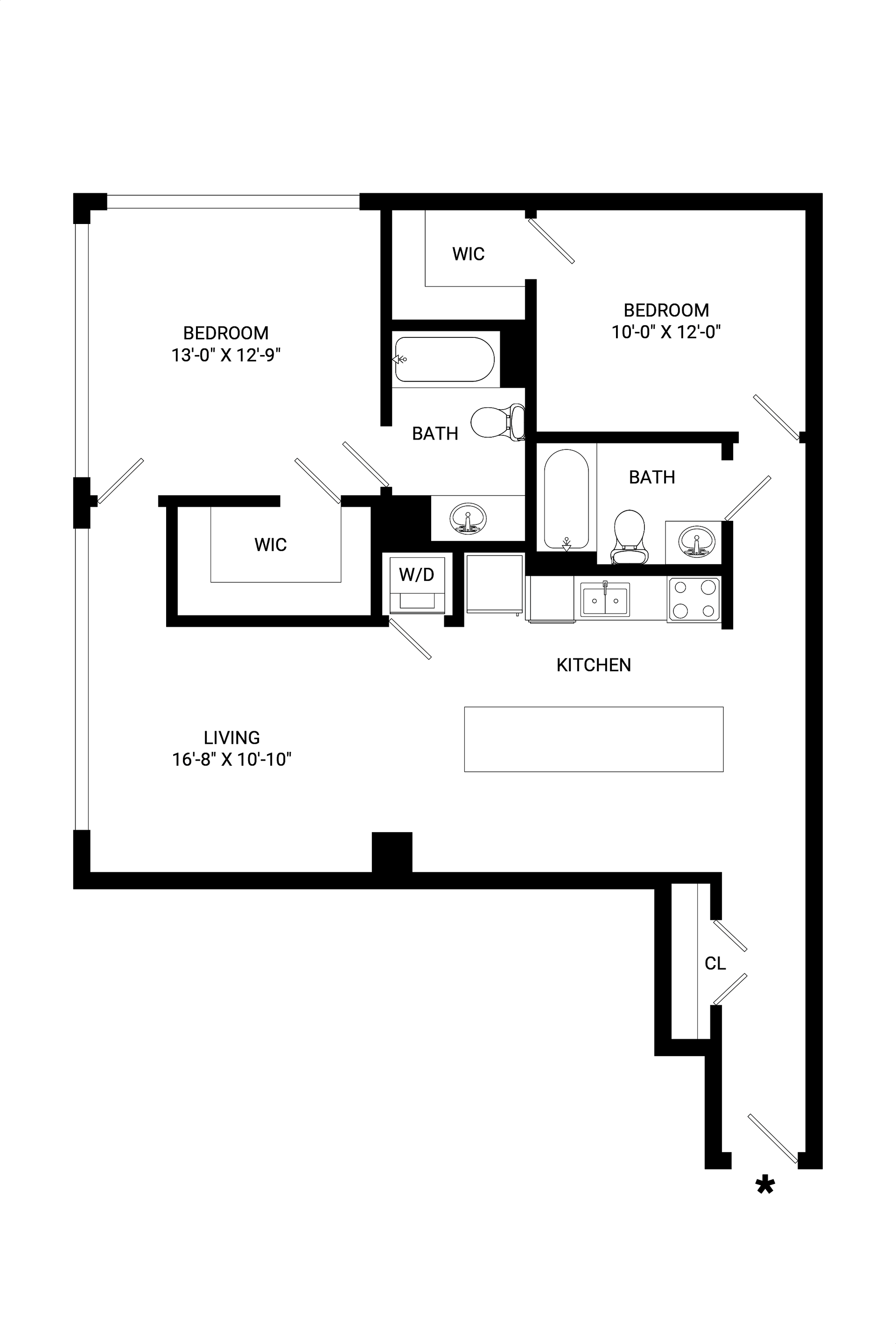 A black and white floor plan of a house.