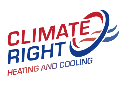 The logo for climate right heating and cooling