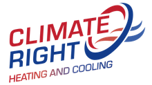 The logo for climate right heating and cooling