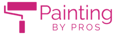 Pink paint roller icon with “Painting by Pros” text logo