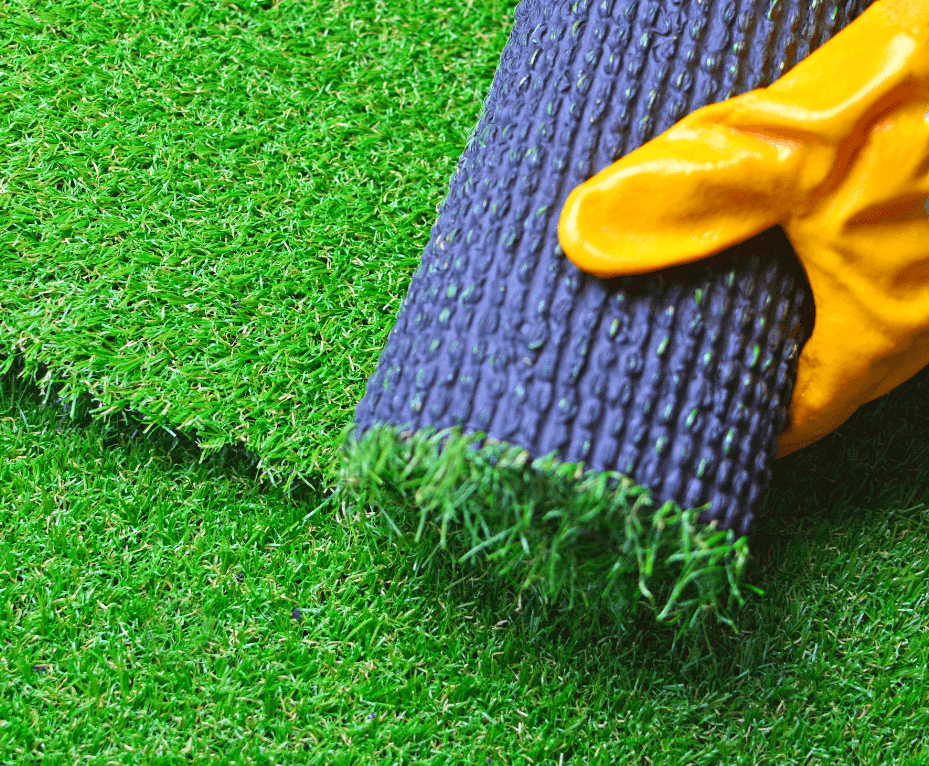 An image of artificial grass installation.