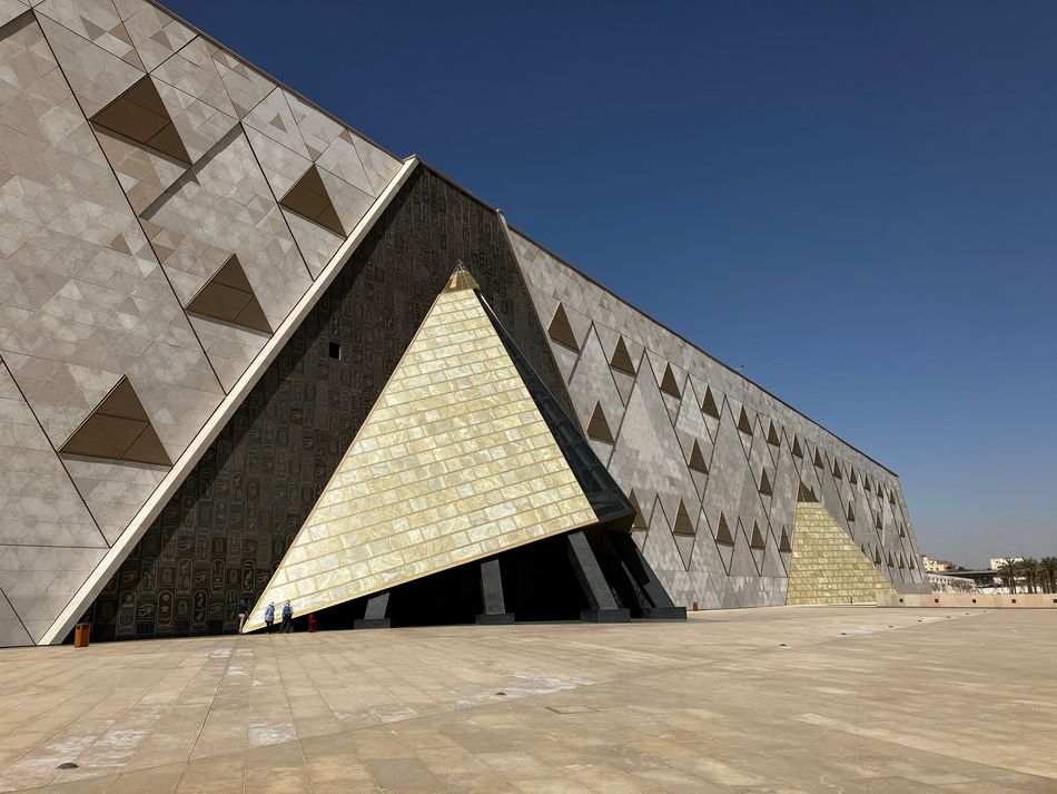 The Grand Egyptian Museum entrance and modern architecture
