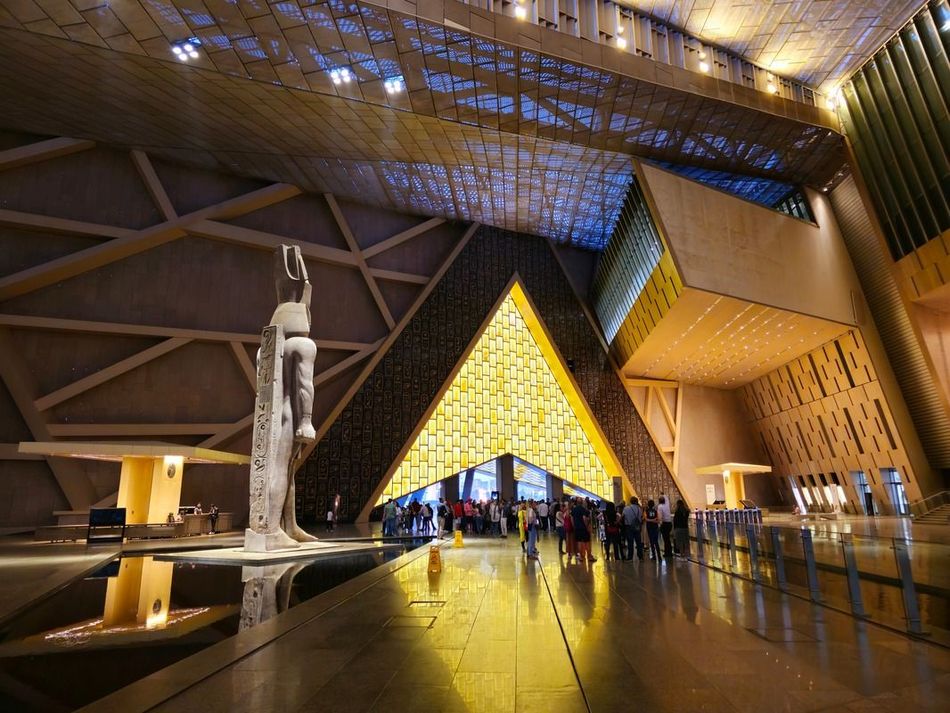 The Grand Egyptian Museum entrance and modern architecture