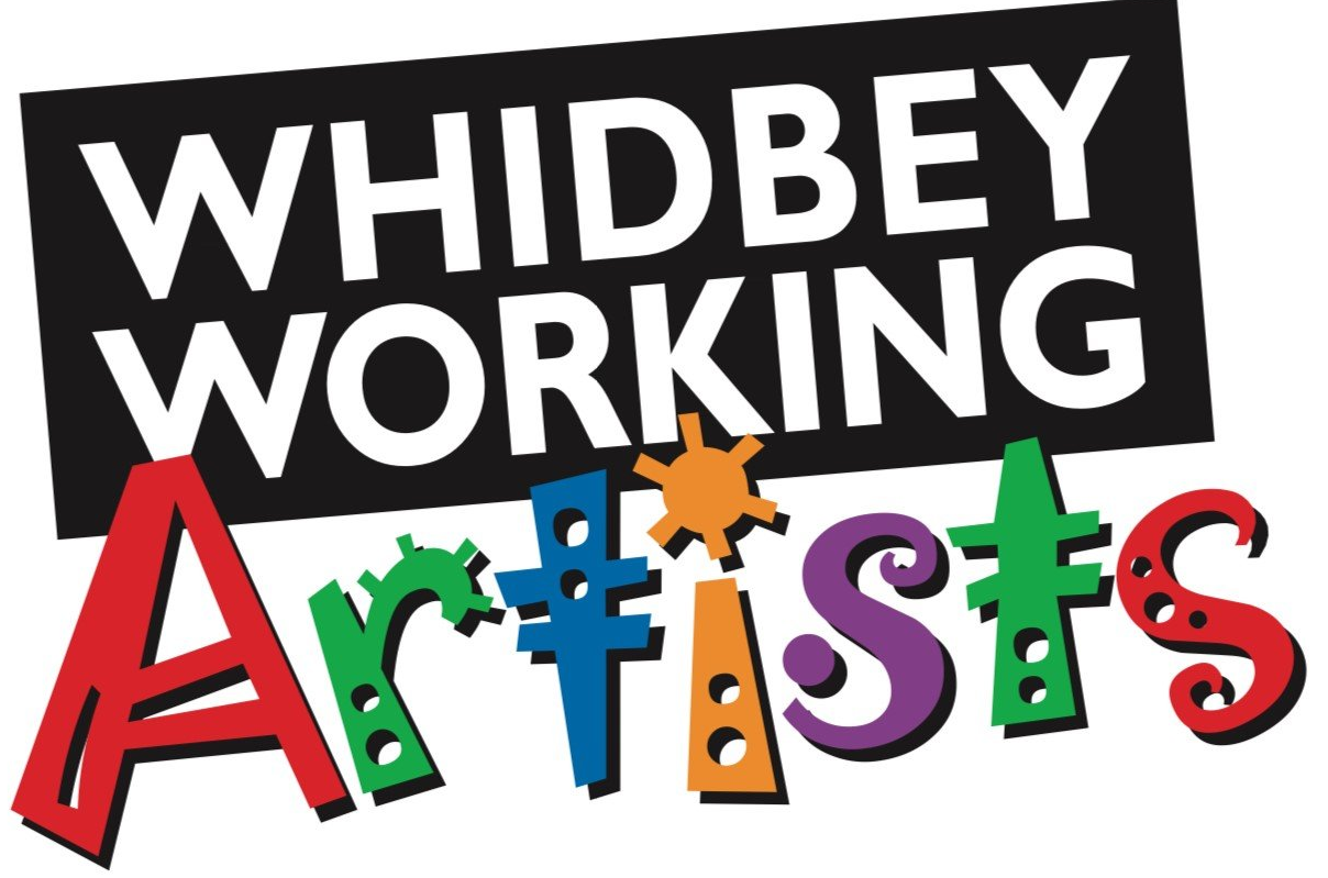 A colorful logo for whidbey working artists