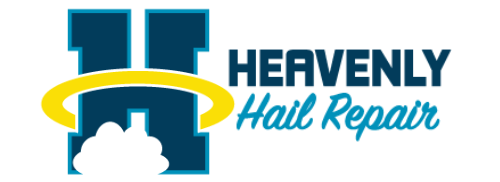 A blue and yellow logo for heavenly hall repair