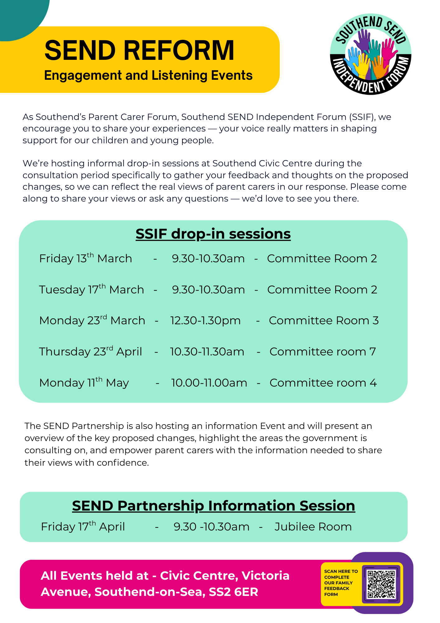 SSIF SEND Reform drop-in Sessions