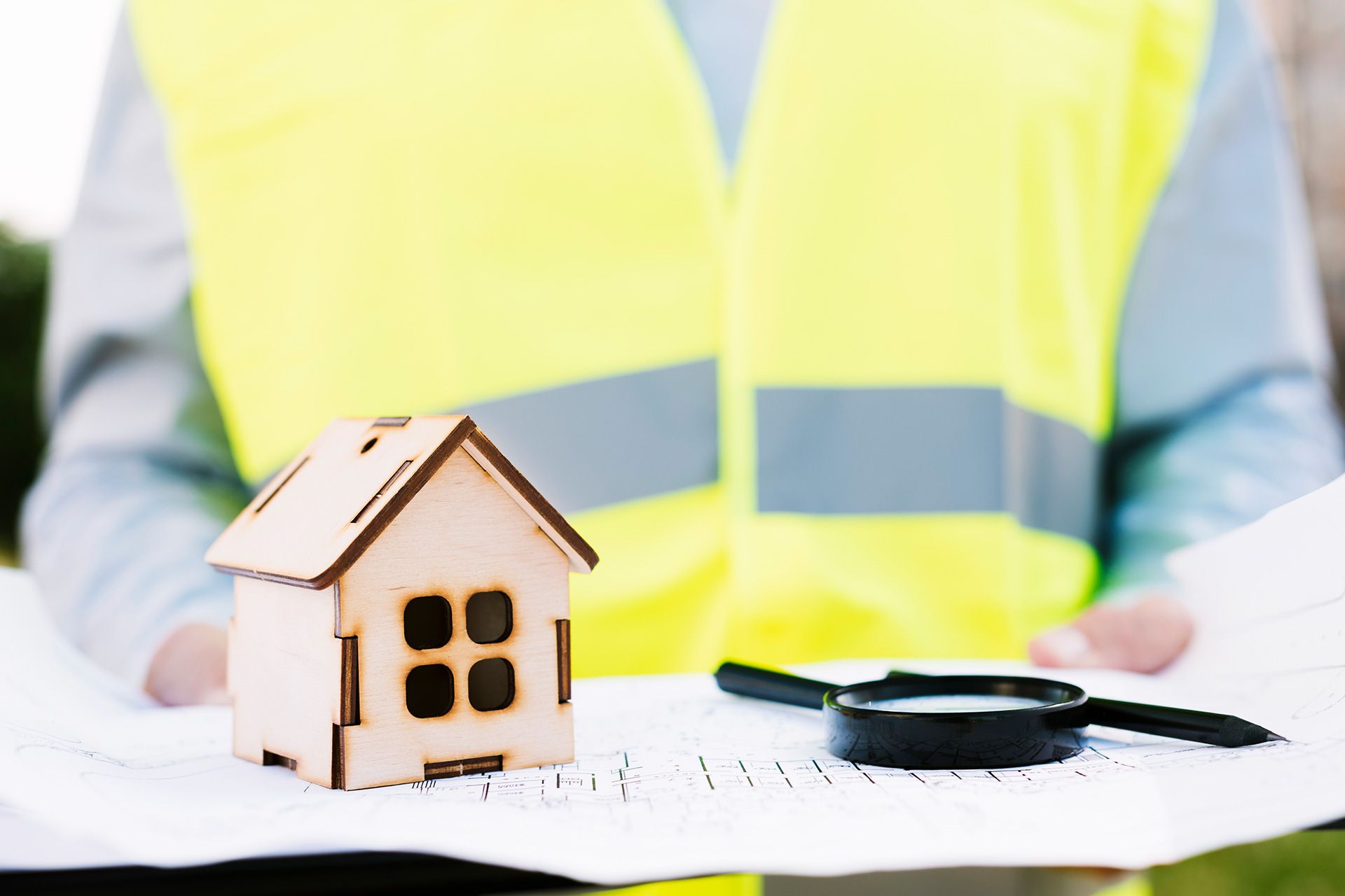 Home inspector explaining a contingency inspection report to a Michigan home buyer