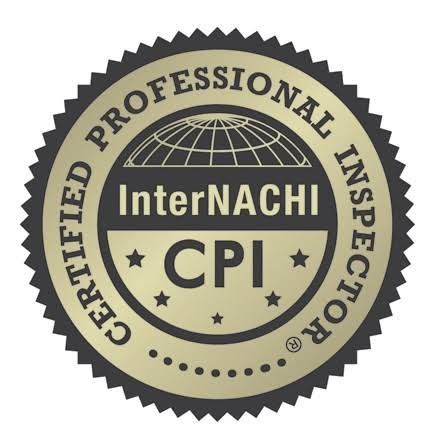 InterNACHI Certified Professional Inspector seal in black and gold, with CPI text and stars