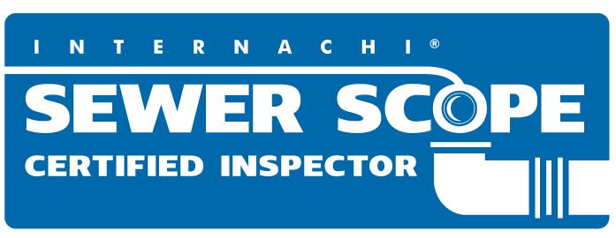 InterNACHI Sewer Scope Certified Inspector blue-and-white logo with pipe graphic