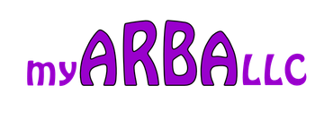 A purple logo for a website called arba.com