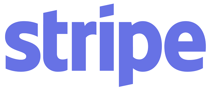 The stripe logo is purple and white on a white background.