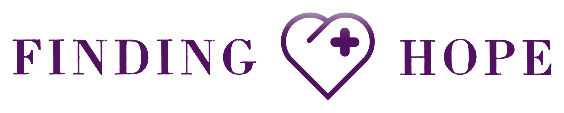 A logo for finding hope with a heart and a plus sign.